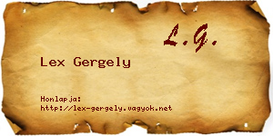Lex Gergely névjegykártya